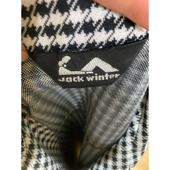 Vintage Jack Winter Black & White Houndstooth Button-Up Shirt Jacket Womens M Po - Picture 3 of 8